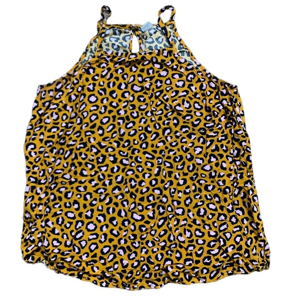 OLD NAVY Cheetah Tank With Back Keyhole Detail Yellow/Orange Size Medium - Picture 3 of 10
